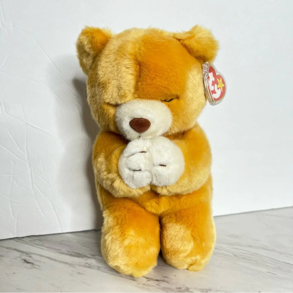 ty Beanie Original Buddy Praying Hope Vintage Brown Size 9.5" Plush Collectable - Picture 2 of 12